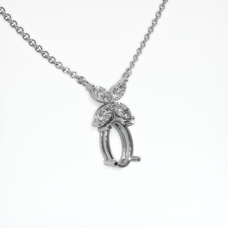Platinum 950 Accent Stones Pendant Setting