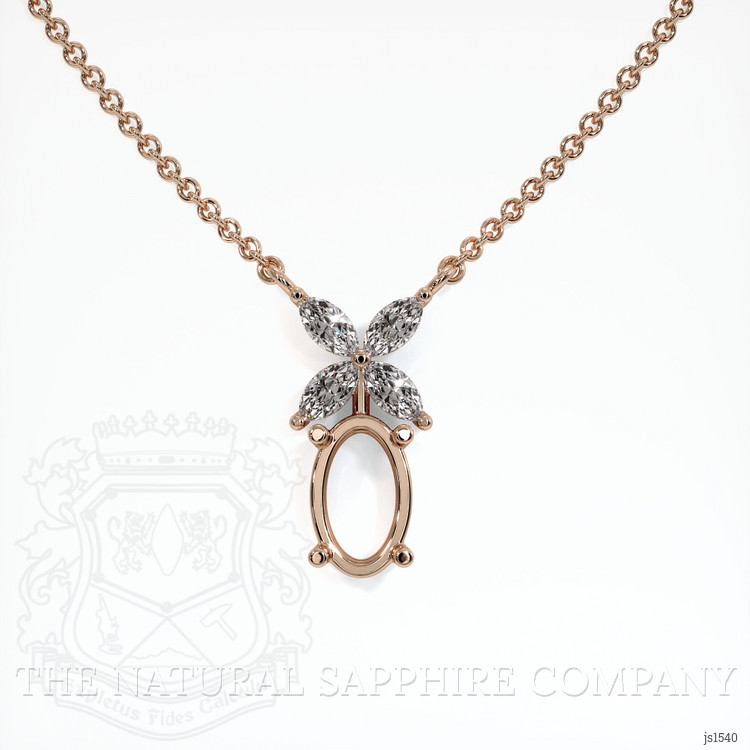 14K Rose Gold Accent Stones Pendant Setting
