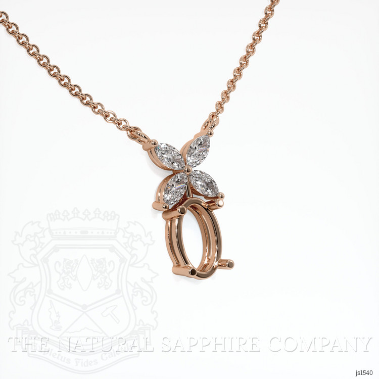 14K Rose Gold Accent Stones Pendant Setting