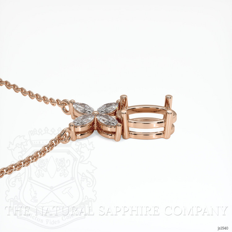 14K Rose Gold Accent Stones Pendant Setting