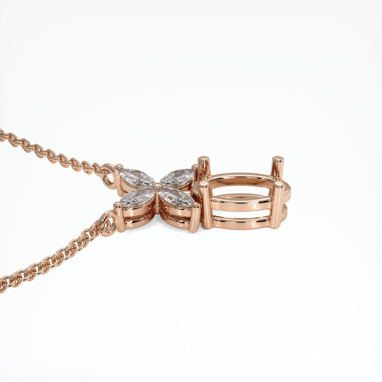 14K Rose Gold Accent Stones Pendant Setting