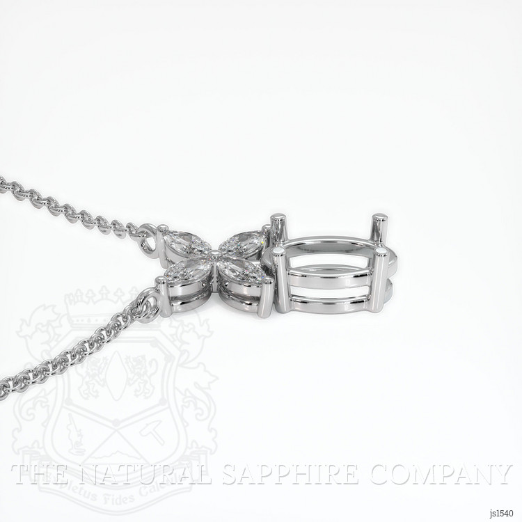 14K White Gold Accent Stones Pendant Setting