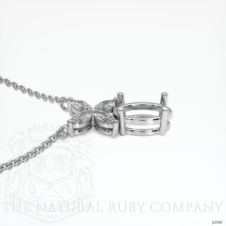 14K White Gold Accent Stones Pendant Setting