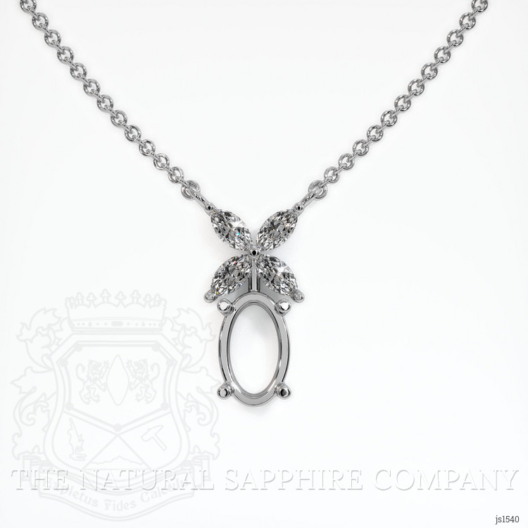 18K White Gold Accent Stones Pendant Setting