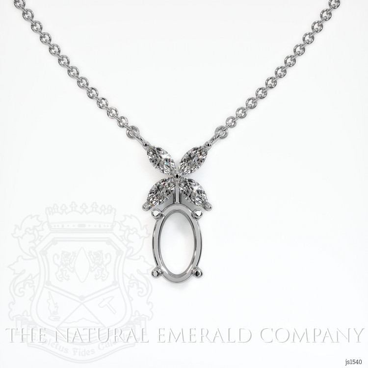 18K White Gold Accent Stones Pendant Setting