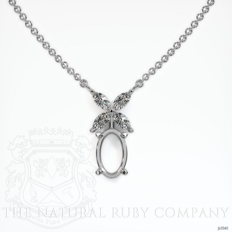18K White Gold Accent Stones Pendant Setting