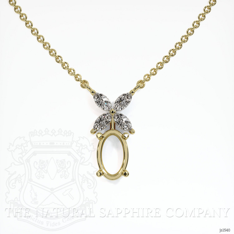 10K Yellow Gold Accent Stones Pendant Setting