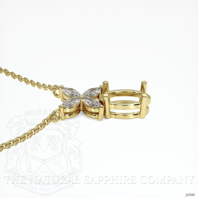 14K Yellow Gold Accent Stones Pendant Setting
