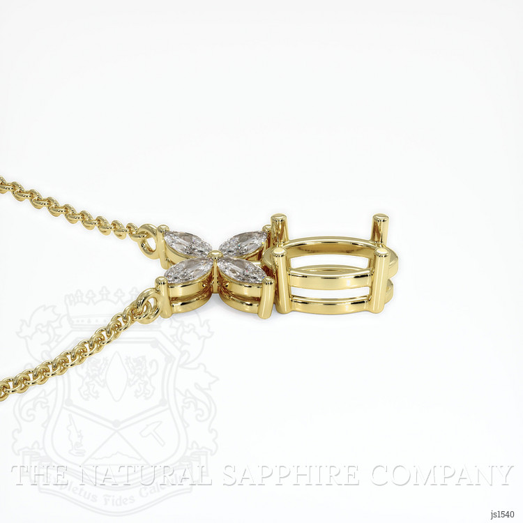 18K Yellow Gold Accent Stones Pendant Setting