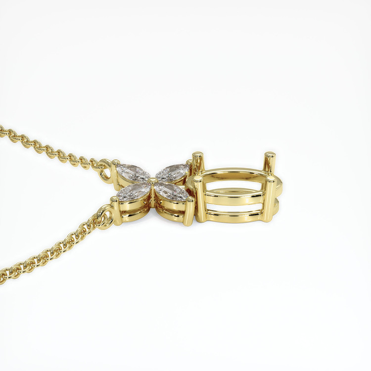 18K Yellow Gold Accent Stones Pendant Setting