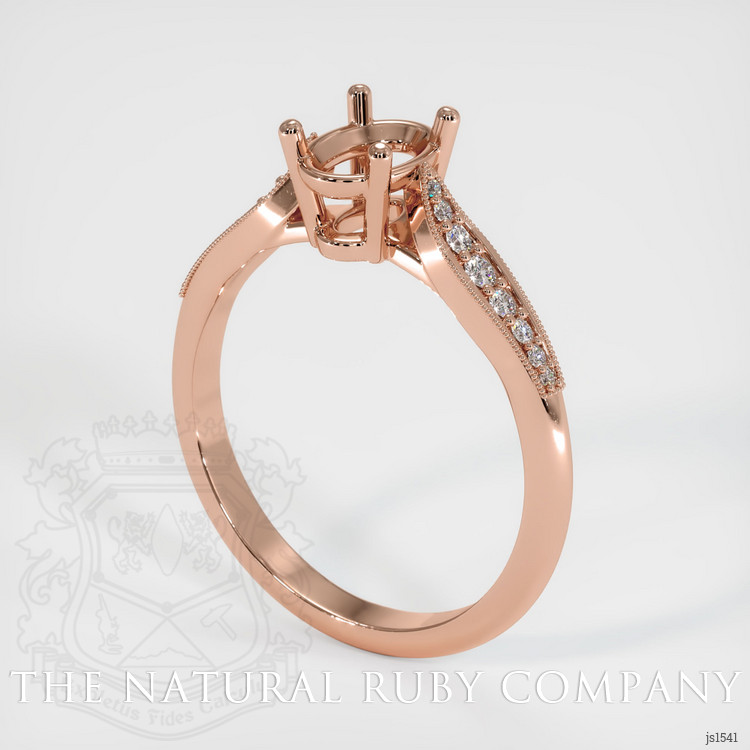 14K Rose Gold Pave Ring Setting
