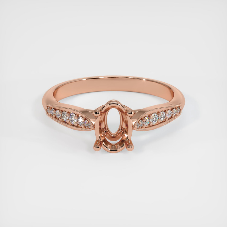14K Rose Gold Pave Ring Setting