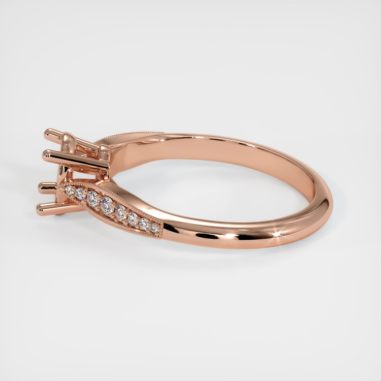 14K Rose Gold Pave Ring Setting