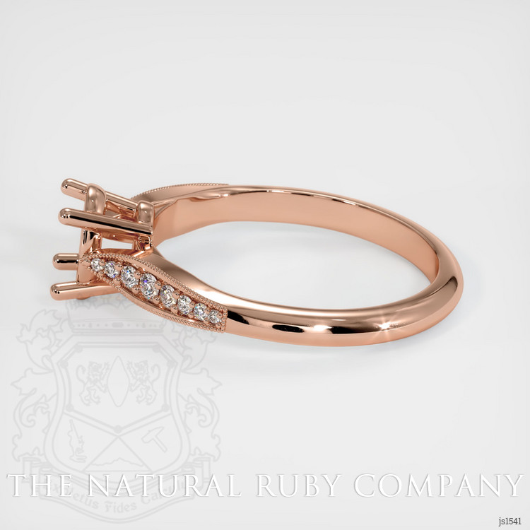 14K Rose Gold Pave Ring Setting