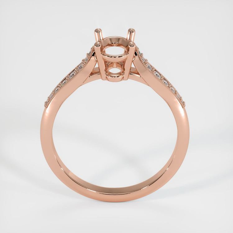 14K Rose Gold Pave Ring Setting
