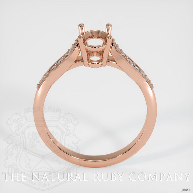 14K Rose Gold Pave Ring Setting