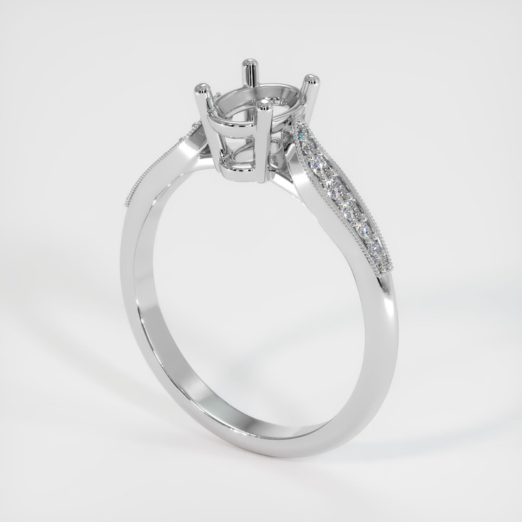 18K White Gold Pave Ring Setting