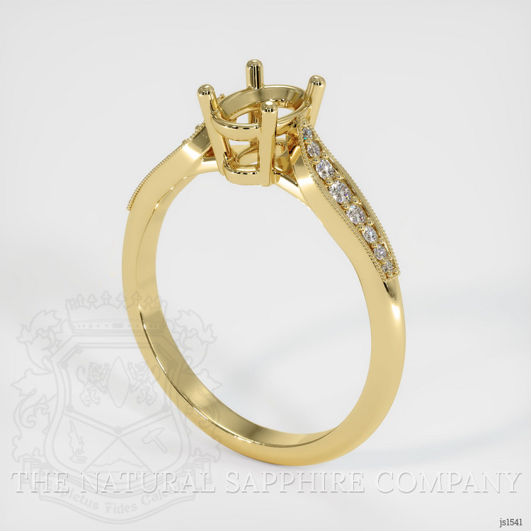 18K Yellow Gold Pave Ring Setting