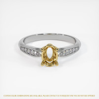 14K Yellow & White Pave Ring Setting Image