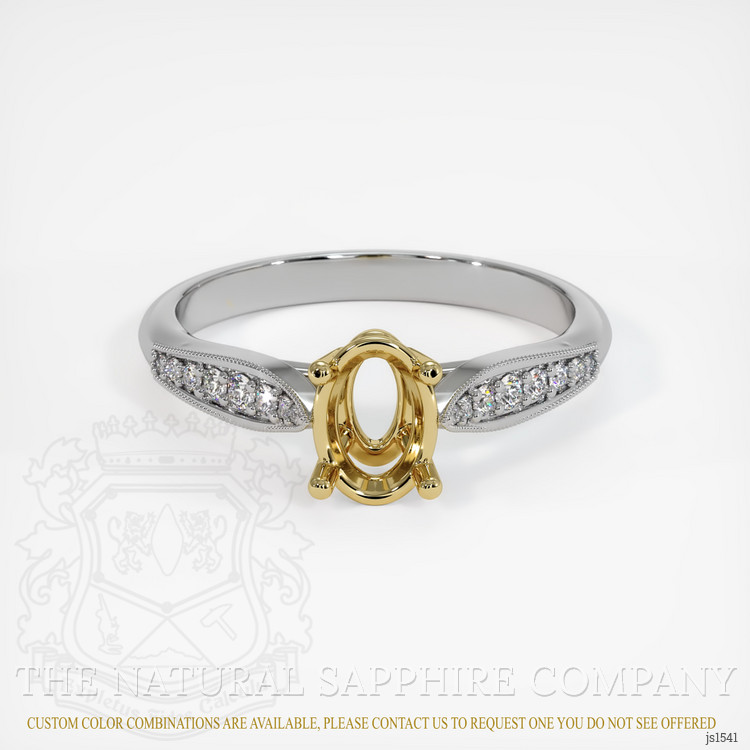 14K Yellow & White Pave Ring Setting
