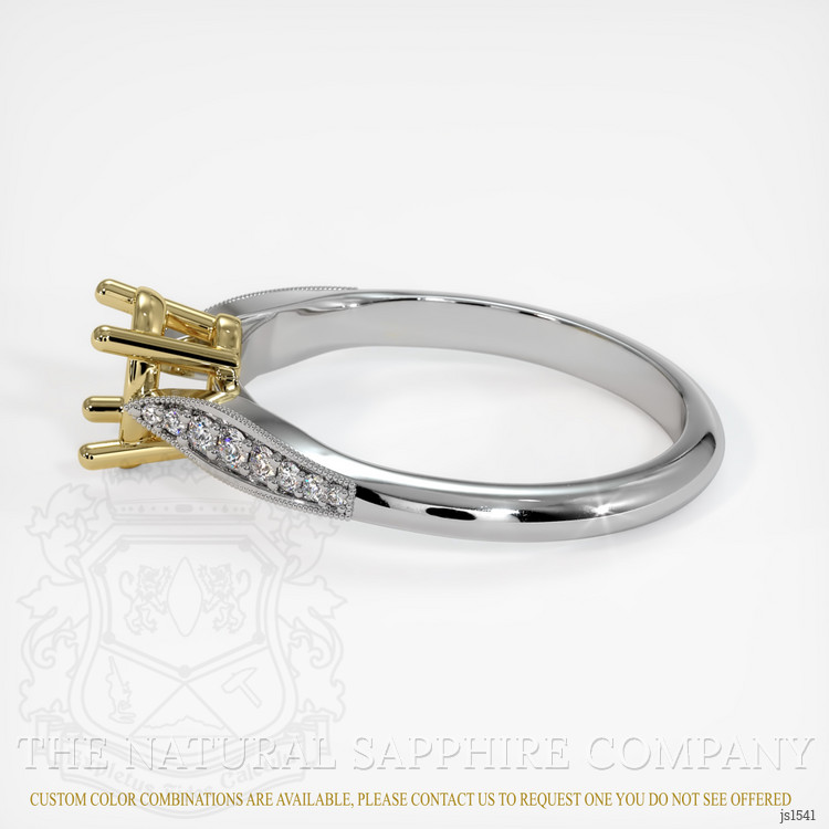 14K Yellow & White Pave Ring Setting