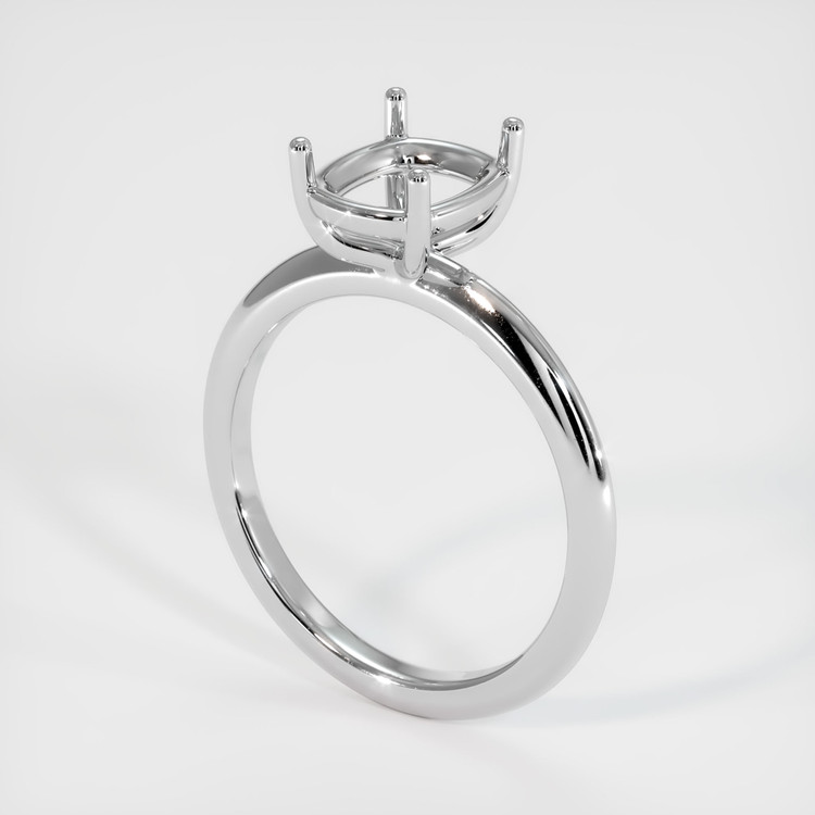 14K White Gold Solitaire Ring Setting