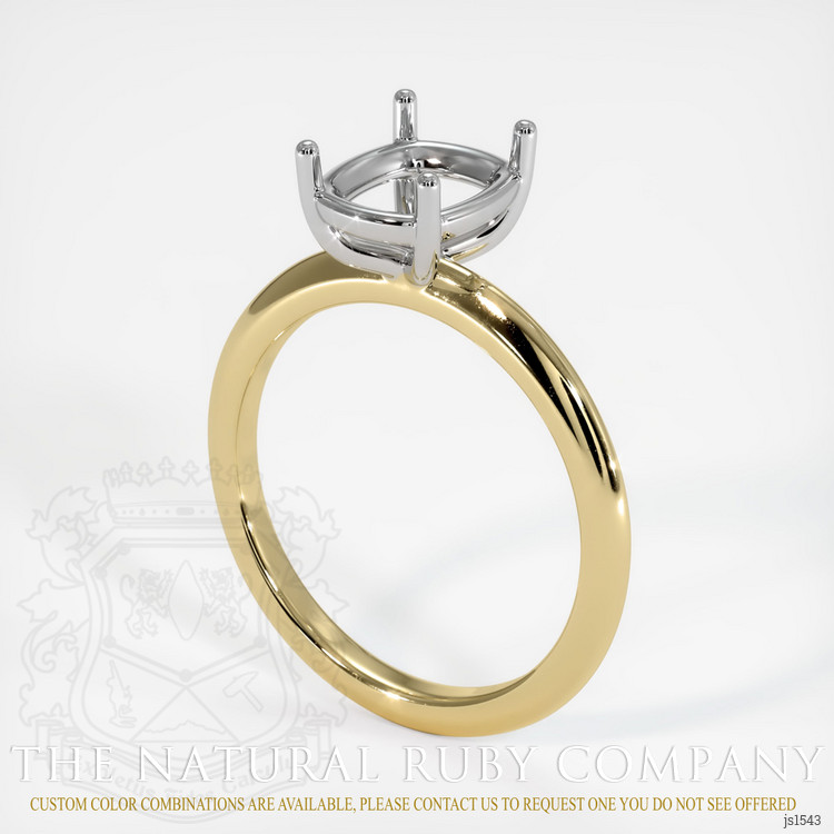 14K White & Yellow Solitaire Ring Setting