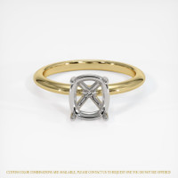 14K White & Yellow Solitaire Ring Setting Image