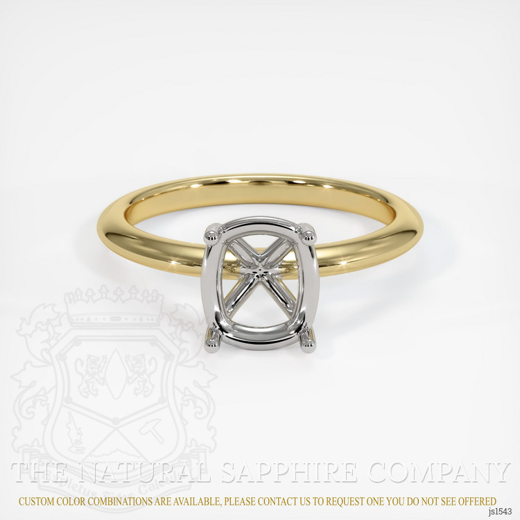 14K White & Yellow Solitaire Ring Setting