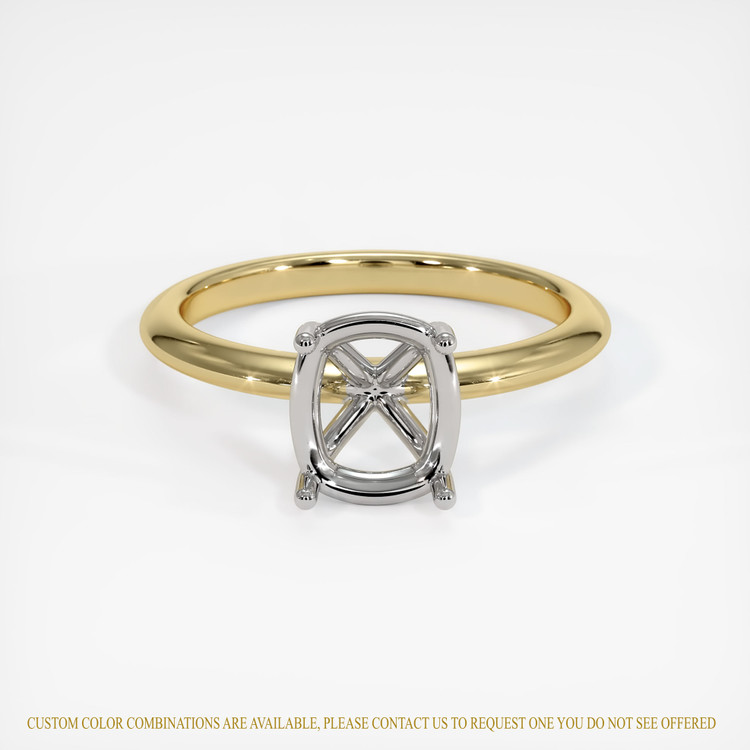 14K White & Yellow Solitaire Ring Setting