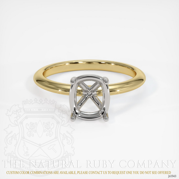 14K White & Yellow Solitaire Ring Setting