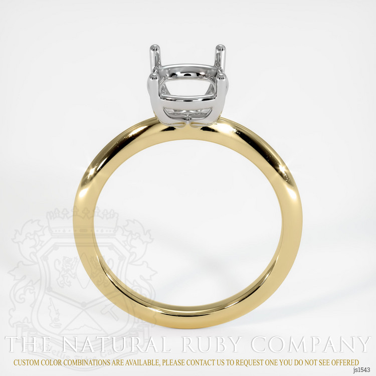 14K White & Yellow Solitaire Ring Setting