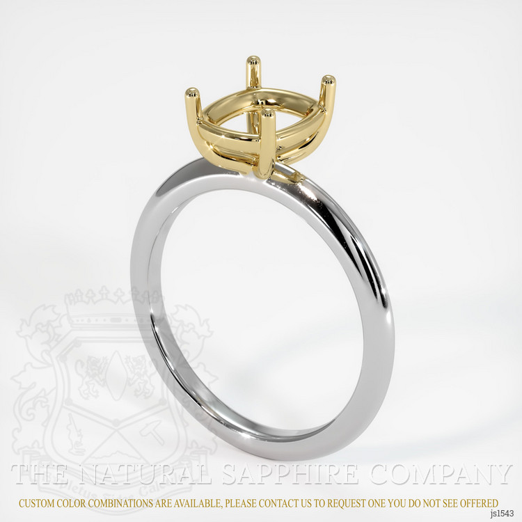 14K Yellow & White Solitaire Ring Setting