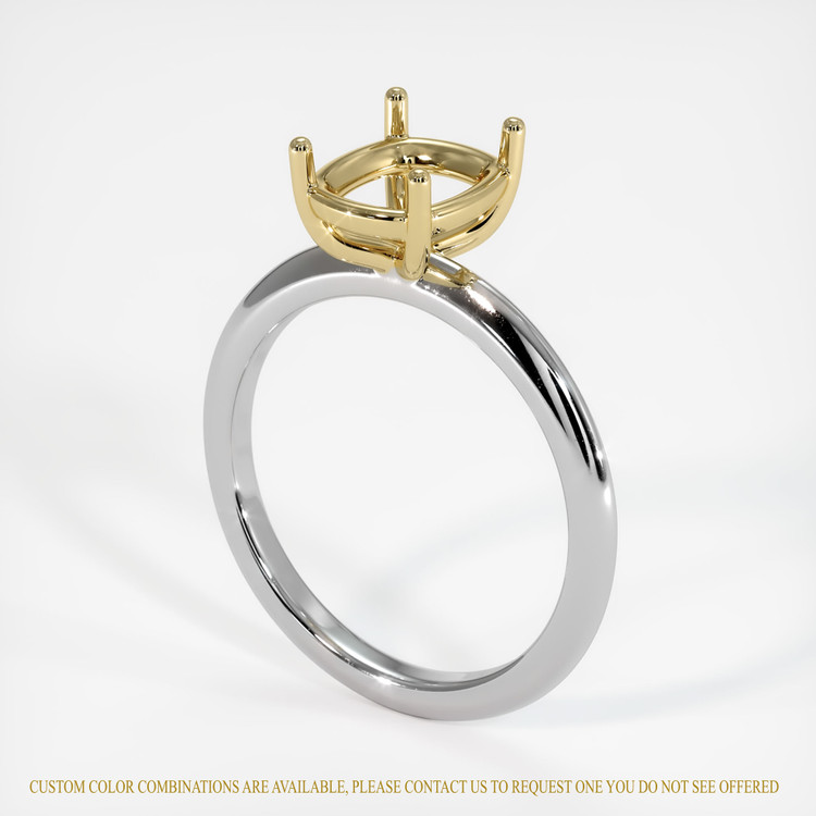 14K Yellow & White Solitaire Ring Setting