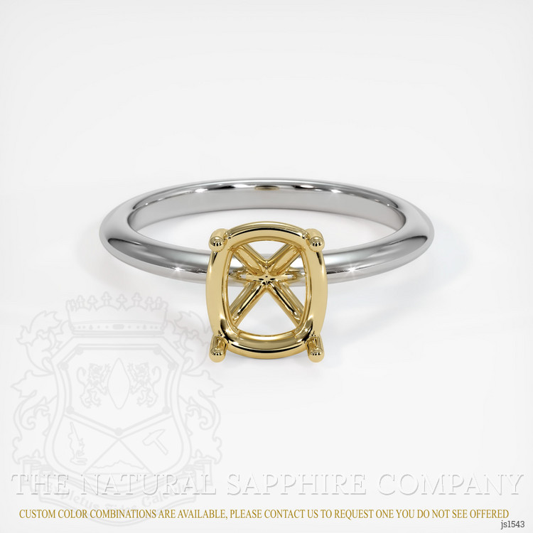 14K Yellow & White Solitaire Ring Setting