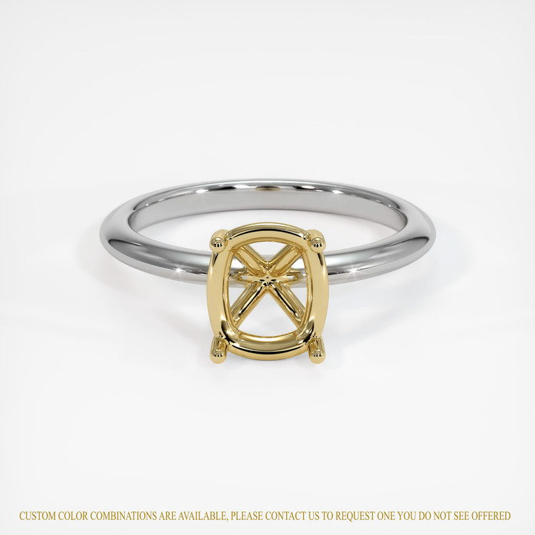 14K Yellow & White Solitaire Ring Setting