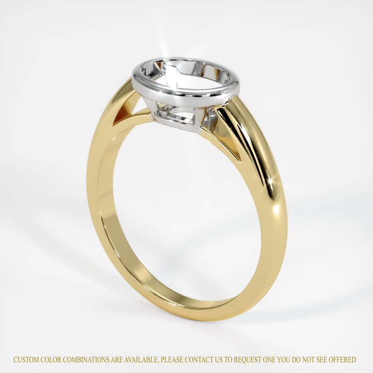 14K White & Yellow Men's Ring Setting