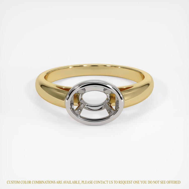 14K White & Yellow Men's Ring Setting