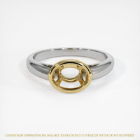 14K Yellow & White Men's Ring Setting Image