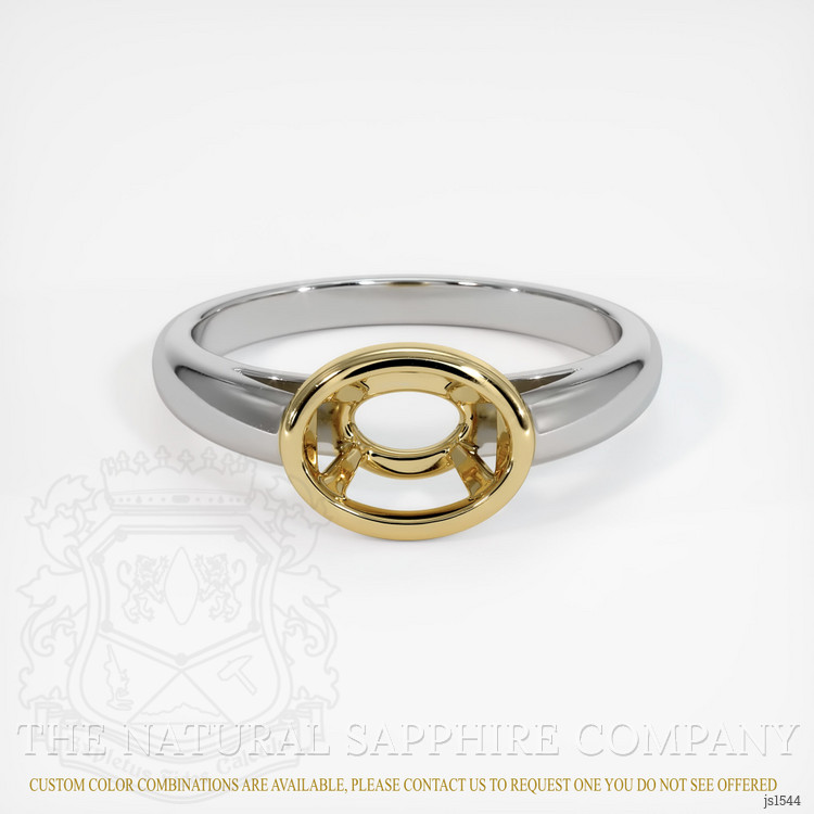 14K Yellow & White Men's Ring Setting