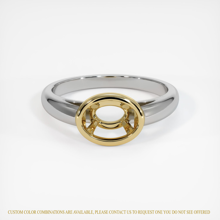14K Yellow & White Men's Ring Setting