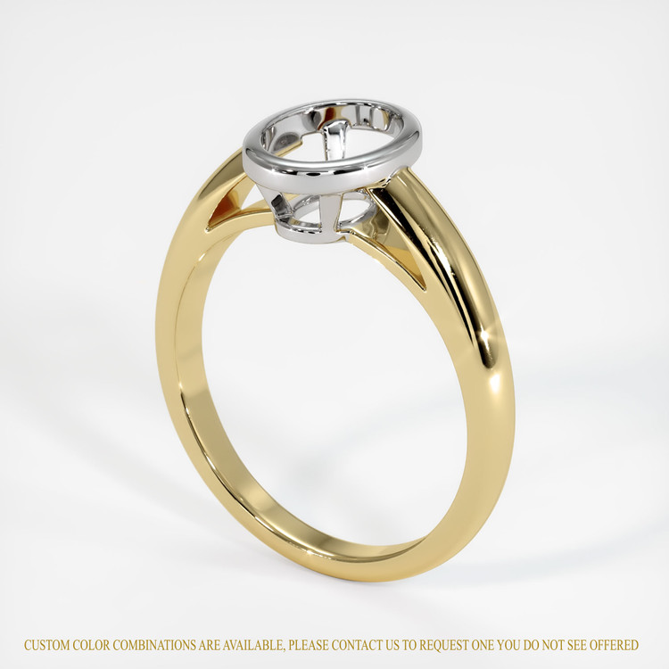14K White & Yellow Men's Ring Setting