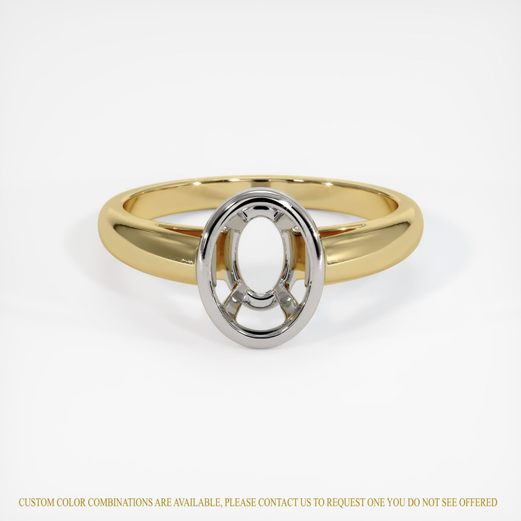 14K White & Yellow Men's Ring Setting