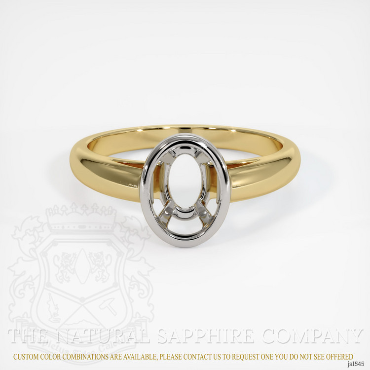 14K White & Yellow Men's Ring Setting