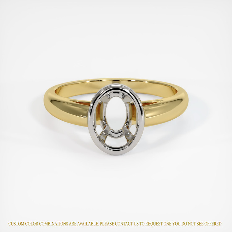 18K White & Yellow Men's Ring Setting