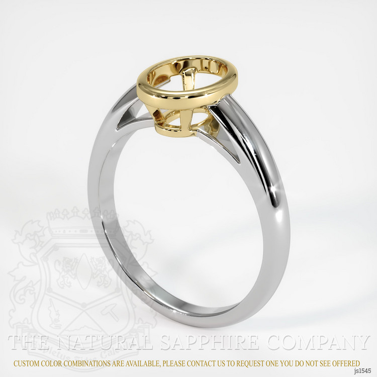 14K Yellow & White Men's Ring Setting