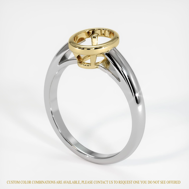 14K Yellow & White Men's Ring Setting