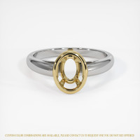 14K Yellow & White Men's Ring Setting Image