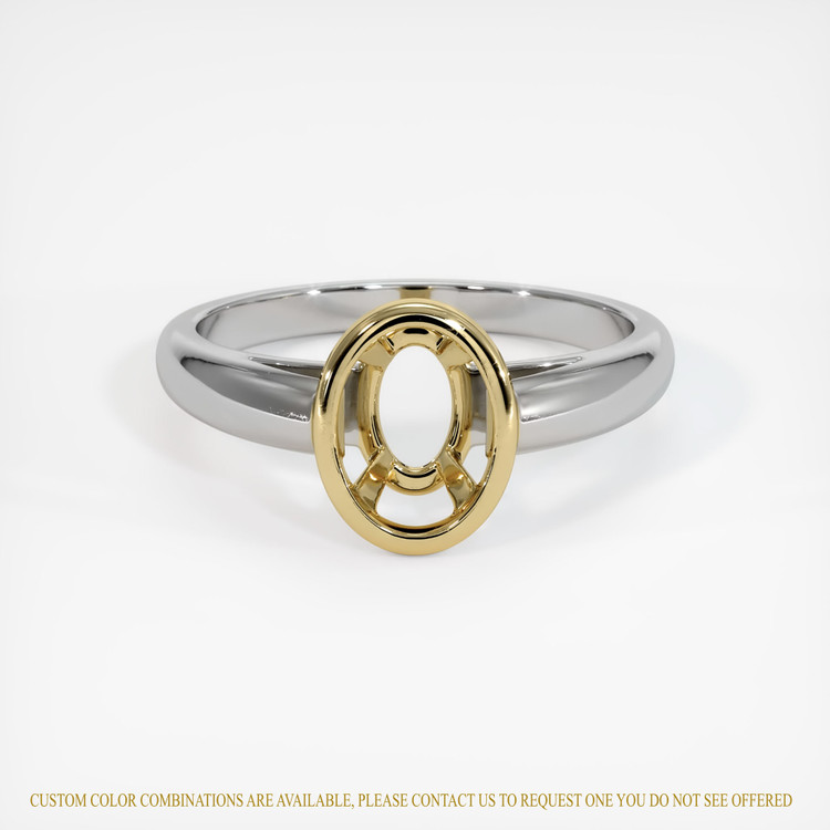 14K Yellow & White Men's Ring Setting