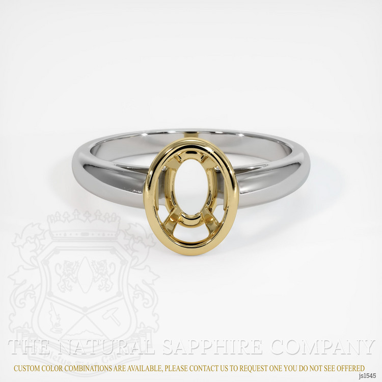 14K Yellow & White Men's Ring Setting